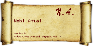 Nebl Antal névjegykártya